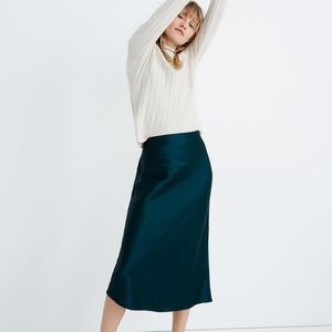 NWT Madewell Satin Midi Slip Skirt
